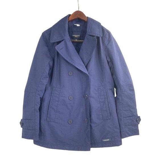 Lands' End Jackets & Blazers - Lands' End Squall Blue 100% Nylon Collared Jacket Womens XS Pockets Waterproof